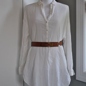 Zara white cotton tunic